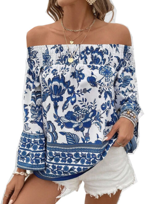 LuxiBoutique™  Off Shoulder Floral Print Spring Top