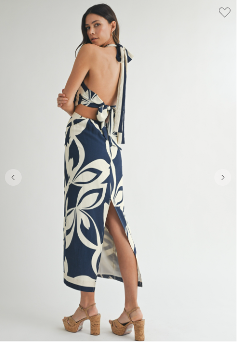 Luxiboutique™ Printed Halter Dress in Spring Blue
