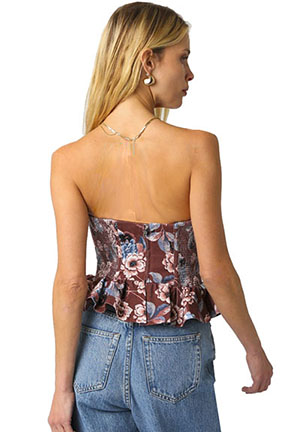 Alternative view of LuxiBoutique™ Bustier Floral Tube Top