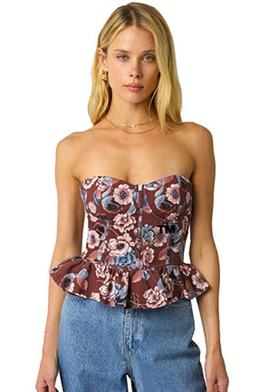 LuxiBoutique™ Bustier Floral Tube Top