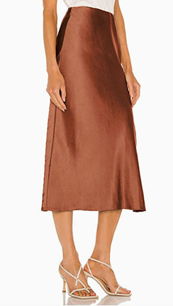 Alternative view of LuxiBoutique™ Copper Satin High Waisted Skirt